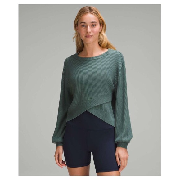 Lululemon Sweaters - Lululemon Reversible Crossover Sweater in Medium Forest Size 4